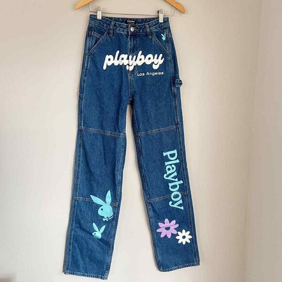 Playboy by Pacsun The Club Blue Carpenter Jeans Size 25 High Rise - Picture 2 of 7